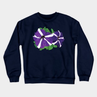 Petunias - Two Purple and White Petunias Crewneck Sweatshirt